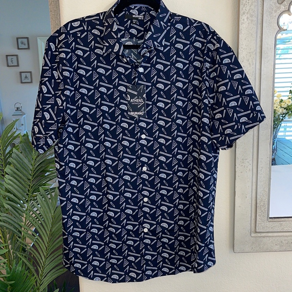 Murano Short Sleeve Button Down Slim Fit Size XL